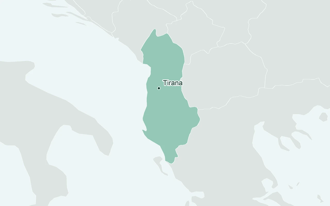 Orientation map of Albania