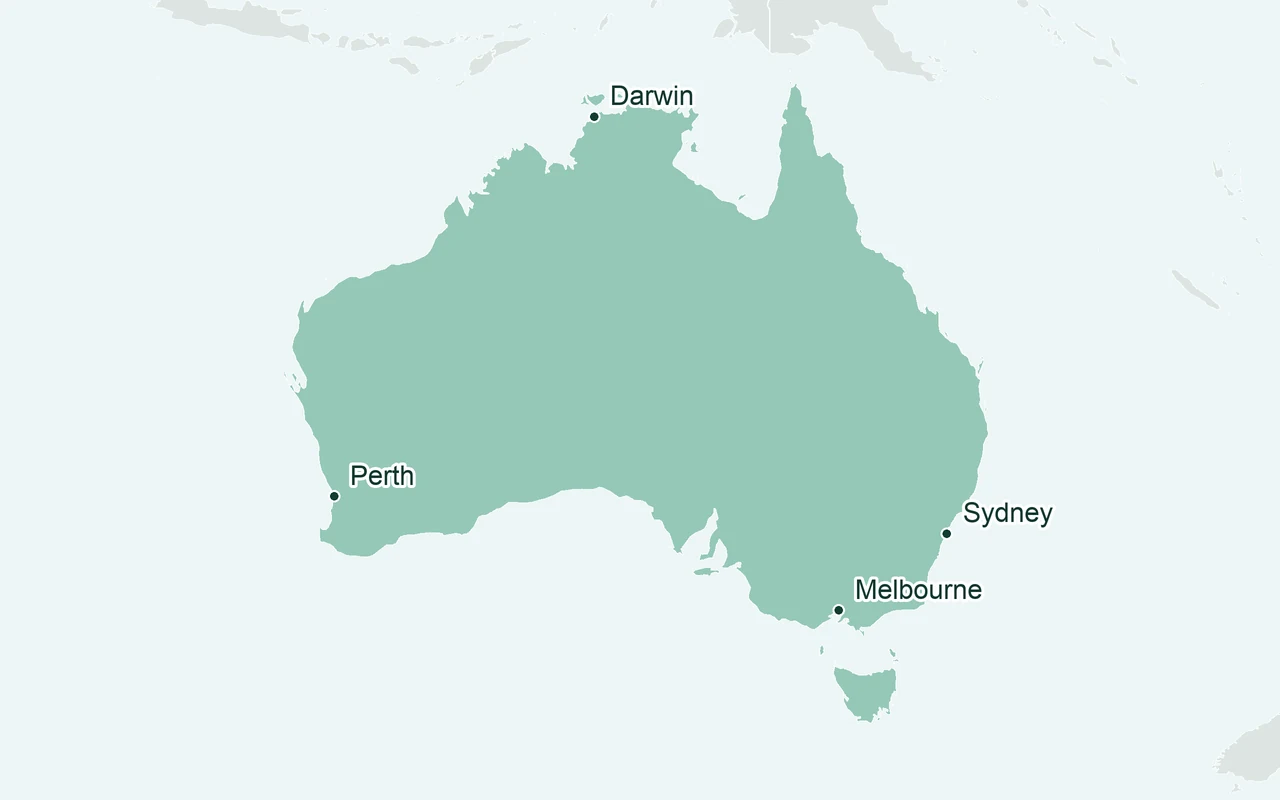 Orientation map of Australia