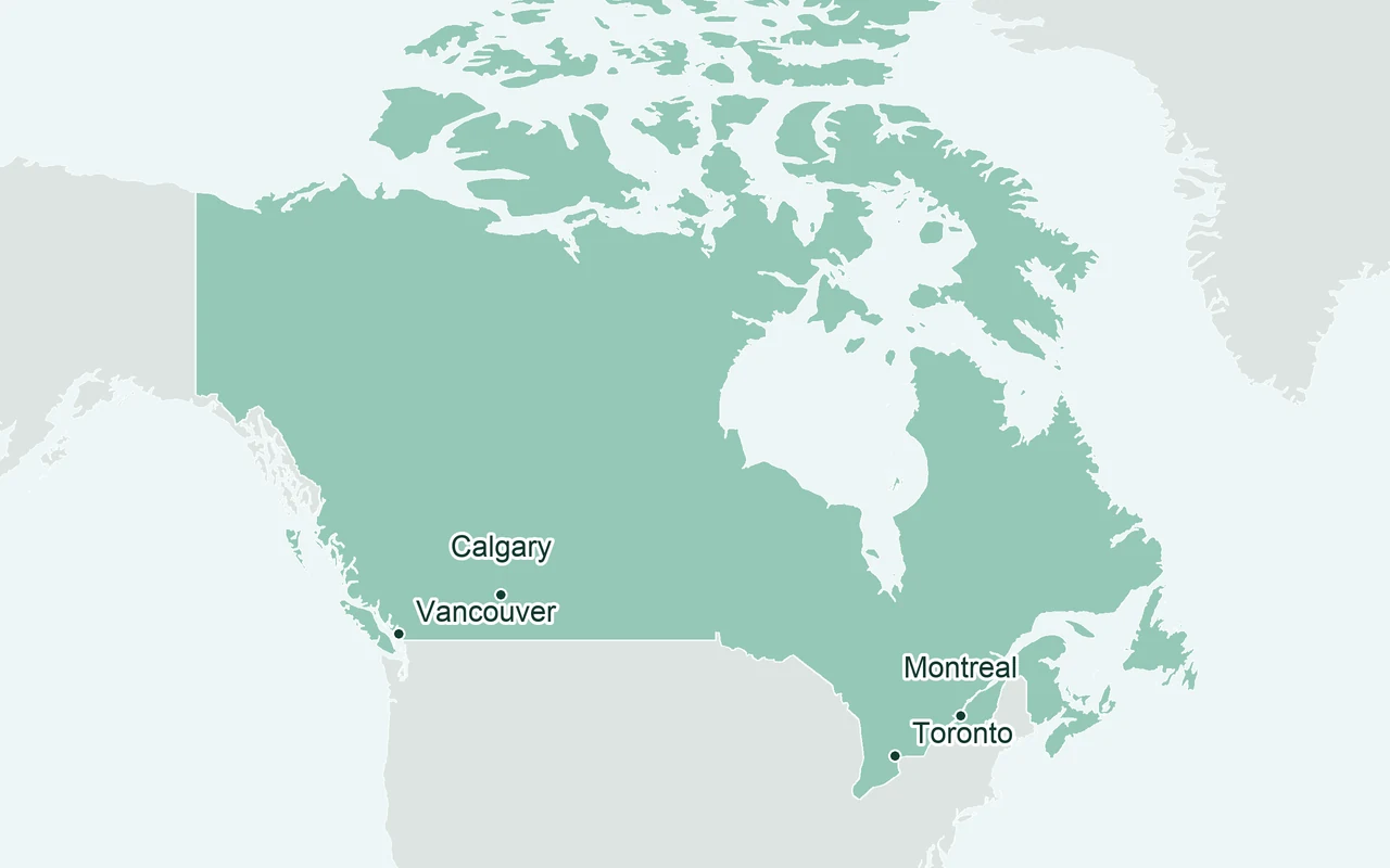 Orientation map of Canada