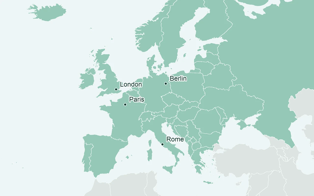 Orientation map of Europe