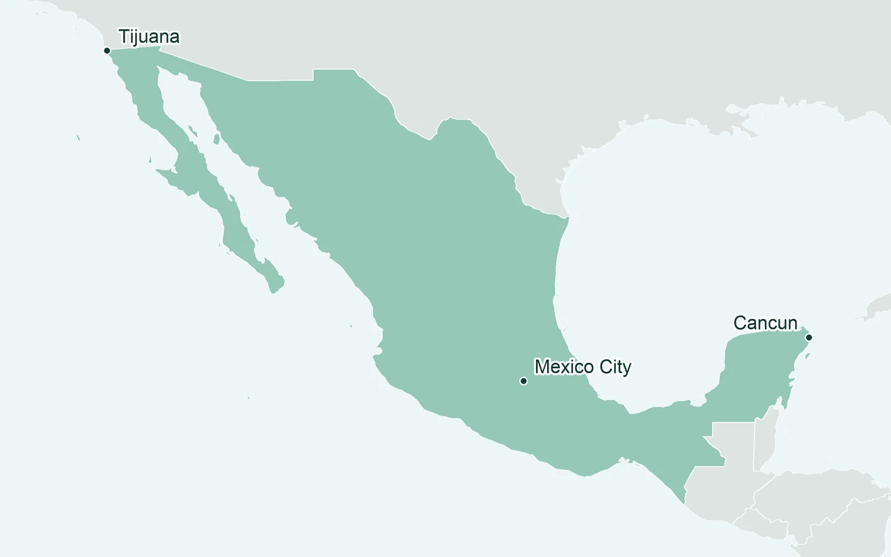 Orientation map of Mexico