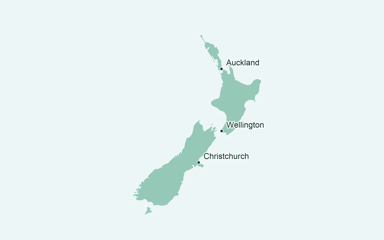 Orientation map of New Zealand