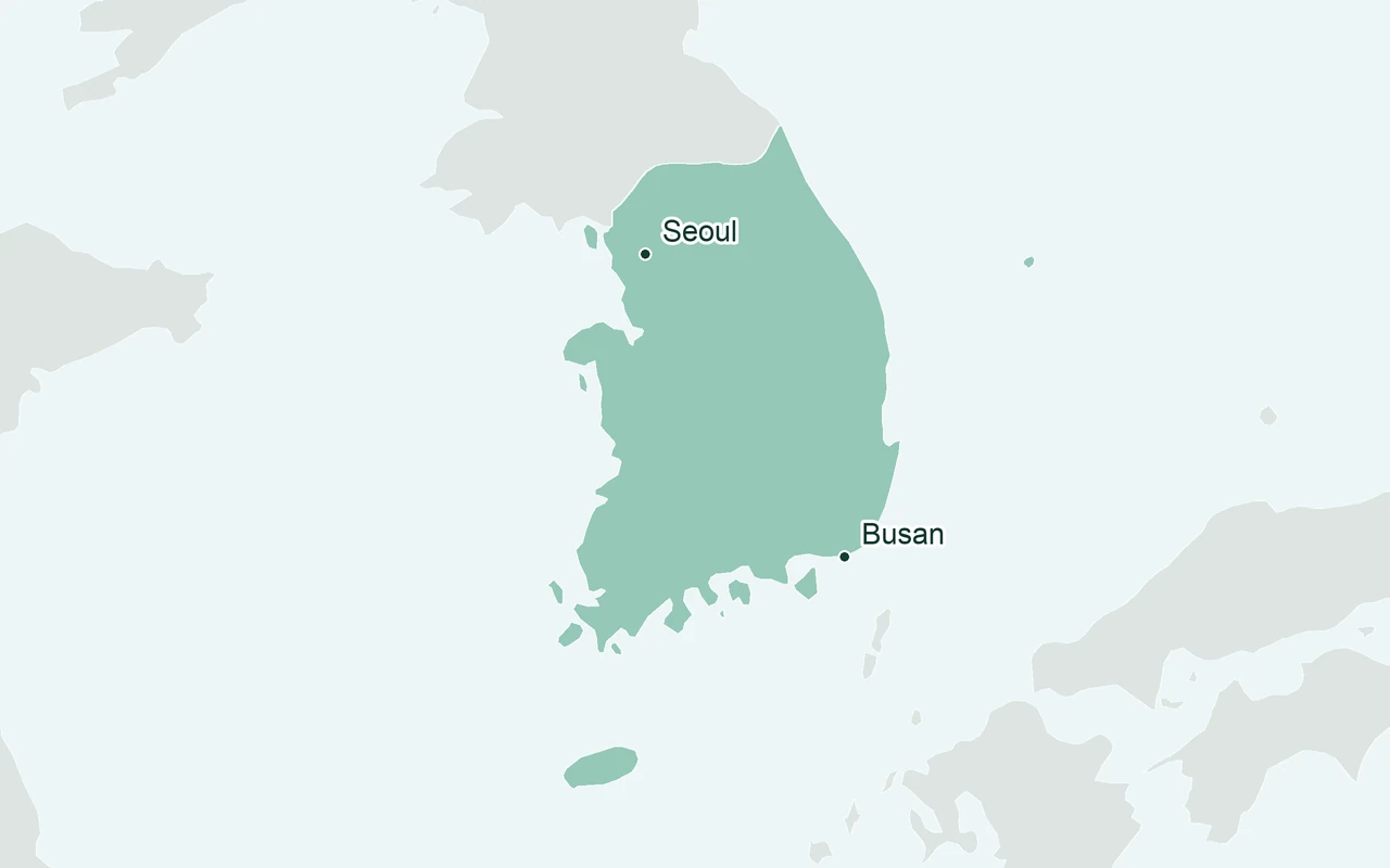 Orientation map of South Korea