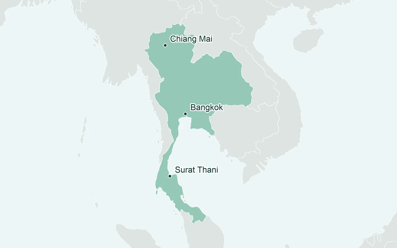 Orientation map of Thailand
