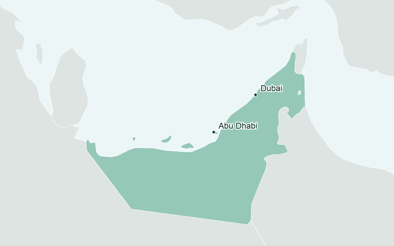 Orientation map of the United Arab Emirates
